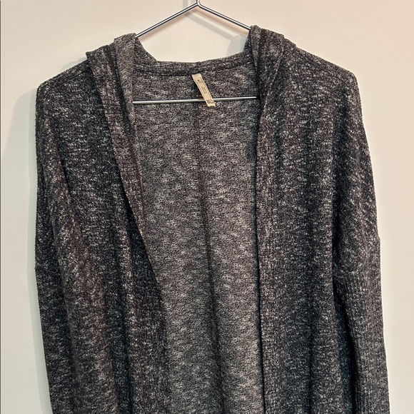 Women's Gray Hooded Cardigan - Picture 4 of 6